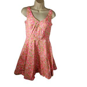 Lilly Pulitzer Sleeveless Pink and White Floral Dress Women's Size 2